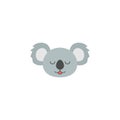 Koala emoji head. Cute animal face emotion. Vector illustration