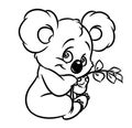 Koala eucalyptus leaves coloring page