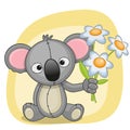 Koala with flowers Royalty Free Stock Photo