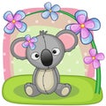 Koala with flowers Royalty Free Stock Photo