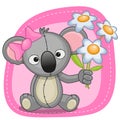 Koala with flowers Royalty Free Stock Photo