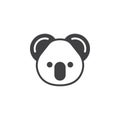 Koala head icon vector, filled flat sign