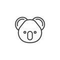 Koala head line icon, outline vector sign