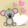 Koala with hearts Royalty Free Stock Photo