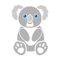 Koala icon in colour style isolated on white background. Animals symbol stock vector illustration. Royalty Free Stock Photo
