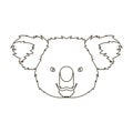 Koala icon in outline style isolated on white background. Realistic animals symbol stock vector illustration. Royalty Free Stock Photo