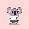 Koala Karate Taekwondo Punch Martial Arts Animal Flat Cartoon Character