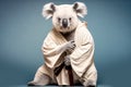 koala in kimono doing karate, created with Generative AI technology