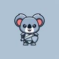 Koala Knight Cute Creative Kawaii Cartoon Mascot Logo Royalty Free Stock Photo