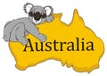 Koala lying top on the continent Australia Royalty Free Stock Photo