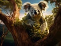 Ai Generated illustration Wildlife Concept of Koala Royalty Free Stock Photo