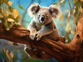 Ai Generated illustration Wildlife Concept of Koala Royalty Free Stock Photo