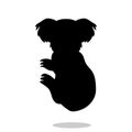 Koala marsupial mammal black silhouette animal Royalty Free Stock Photo