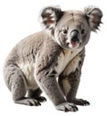 The Australian Koala a cute little bear, isolated on white background with png file attached