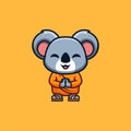 Koala Monk Cute Creative Kawaii Cartoon Mascot Logo