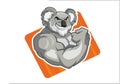 Koala muscle mascot cartoon in vector