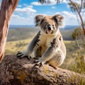Koala in a natural habitat with a scenic background. AI Generative Royalty Free Stock Photo