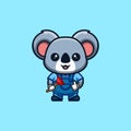 Koala Plumber Cute Creative Kawaii Cartoon Mascot Logo Royalty Free Stock Photo
