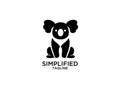 Koala set outline line bear set black gold color outline line set silhouette logo icon designs vector