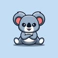 Koala Sitting Angry Cute Creative Kawaii Cartoon Mascot Logo
