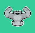 Koala sport logo. koala bear Sports team club emblem. Animal mascot gaming sign. Strong beast symbol Racoon