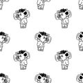 Koala and tape recorder seamless pattern Royalty Free Stock Photo
