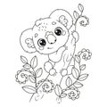 Australian koala on tree coloring page Royalty Free Stock Photo
