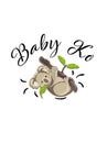 Koala vector illustration.Little Baby Ko cartoon. Royalty Free Stock Photo