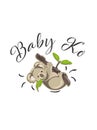 Koala vector illustration.Little Baby Ko cartoon. Royalty Free Stock Photo