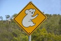 Koala warning sign in Queensland, Australia Royalty Free Stock Photo