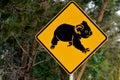 Koala warning sign Royalty Free Stock Photo