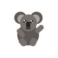 Koala waving hand cartoon australia icon on white background