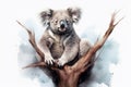 Koala Wonderland: Curious Koala Exploring a Blank Canvas