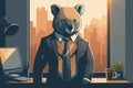 Koala at Work Stunning 2D Vectors of Corporate Dressed Mascot 16 Color Themes