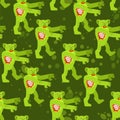 Koala zombie pattern seamless. koala bear zombi background. Vector texture