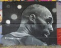 Kobe Bryant mural by Jeremy Biggers in the Fabrication Yard in Dallas, Texas.