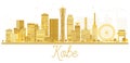 Kobe Japan City skyline golden silhouette. Royalty Free Stock Photo