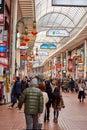 Kobe Motomachi Shopping Street, a fully covered 1.2 km long shopping street in Kobe, Japan Royalty Free Stock Photo