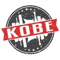 Kobe Japan Round Travel Stamp Icon Skyline City Design Seal illustration Badge.