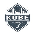 Kobe Japan Travel Stamp Icon Skyline City Design Tourism. Royalty Free Stock Photo