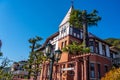 Kobe Kitano Ijinkan Gai street (Kitano-cho and Yamamoto-dori street) in sunny day Royalty Free Stock Photo