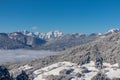 Kobesnock - Panoramic view of the snow capped mountain range of Julian Alps seen from Kobesnock near Bad Bleiberg, Carinthia,