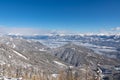 Kobesnock - Panoramic view of the snowcapped mountain ranges of the Nock Mountains (Nockberge) seen from Kobesnock