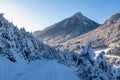 Kobesnock - Winter wonderland landscape in Bleiberger Erzberg mountains in Bad Bleiberg, Carinthia, Austria
