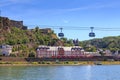 Koblenz cable car crossing Rhine river