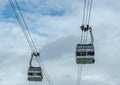 Two Koblenz Cable Cars in mid-air