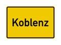 Koblenz city limits road sign in Germany