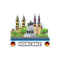 Koblenz city skyline with cityscape monuments and architecture