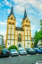 KOBLENZ, GERMANY, AUGUST 13, 2018: Florinskirche in the center of Koblenz in Germany Royalty Free Stock Photo