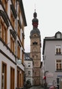 Koblenz, Germany - Jan 08, 2020: City street and church Royalty Free Stock Photo